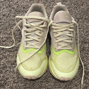 Reebok Light Tan and Lime Sneakers